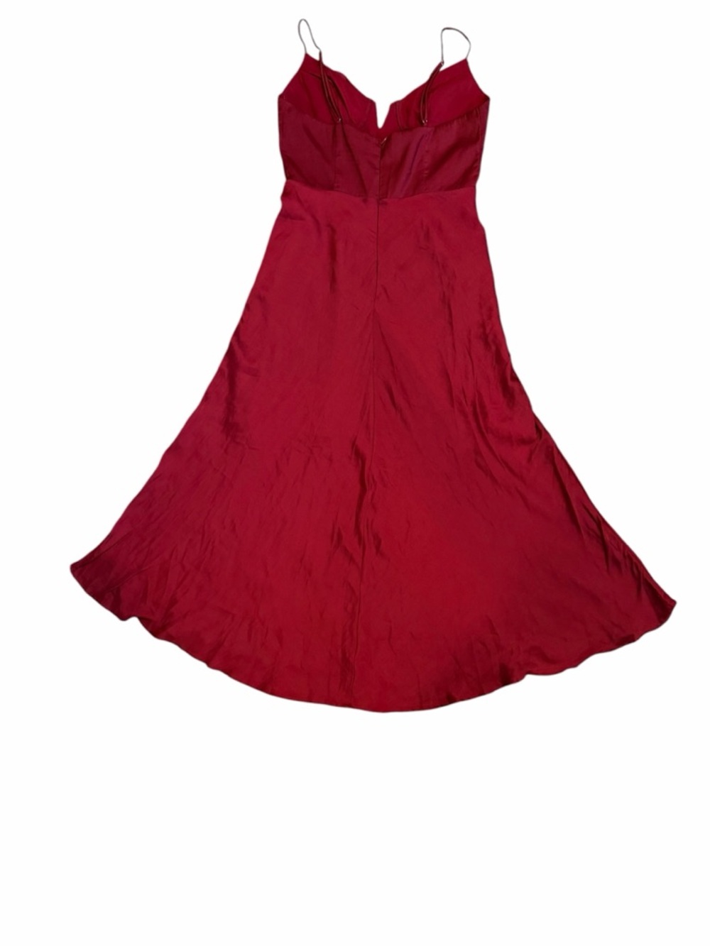 Selfie Leslie Lake Como Fitted Bodice Cami Strap Midi Dress‎ Cherry Large NWT - Picture 6 of 8